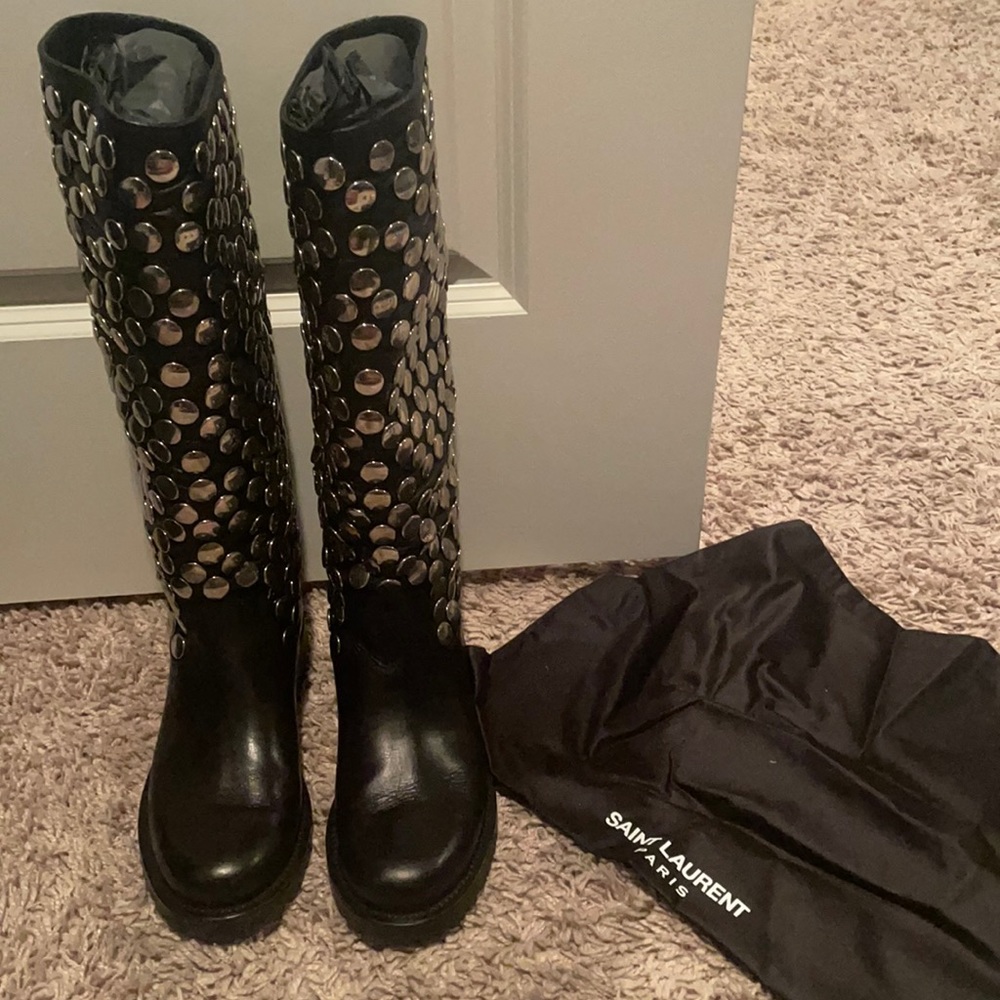 Ysl boots with studs